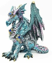 Ebros Small Purple Rain Armored Midnight Dragon Statue 4.5&quot; High Fantasy - £14.36 GBP