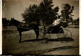 Vtg Postcard RPPC 1900s Colorado Horse and Buggy on Farm w Windmill - £5.84 GBP