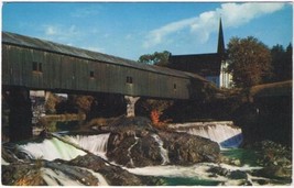 Postcard Historic Covered Bridge Longest In New England - £3.10 GBP