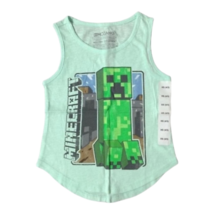 Mojang Girls Minecraft Creeper Tank Top Green Pullover 100% Cotton XS 4/... - £12.67 GBP