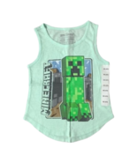 Mojang Girls Minecraft Creeper Tank Top Green Pullover 100% Cotton XS 4/... - £12.93 GBP