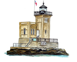 Huntington Bay Harbor Lighthouse Lloyd Long Island Ny Vinyl Decal Novelty Art - £5.45 GBP+