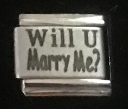 Will U Marry Me? Laser Italian Charm Link 9MM K47 - £9.42 GBP