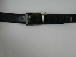 Mens VALENTINI Textured Leather Belt Classic Pin Buckle Reversible sw68 Black image 10