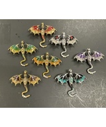 7 Flying Dragon Rhinestone and Enamel Brooches on Silver and Gold Tone - $46.10 CAD