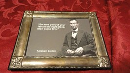 ABRAHAM LINCOLN &quot;STAND FIRM&quot; QUOTE B&amp;W PHOTO IS SILVER VINTAGE 7&quot; X 9&quot; F... - £22.22 GBP