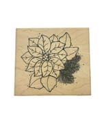 JRL Design Rubber Stamp Poinsettia Wood Mounted R141 Scrapbooking Size L - £9.83 GBP