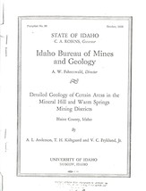 Geology of Certain Areas in Mineral Hill and Warm Springs Mining Distric... - £17.44 GBP