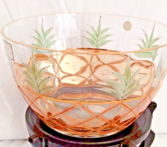 Large Handcrafted Crystal Bowl Made in Romania W/gold gild &amp; green New - £39.13 GBP