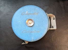 Vintage Cordomatic Clothesline 35 Ft Retractable Reel Blue Working 7 Inches - £21.46 GBP
