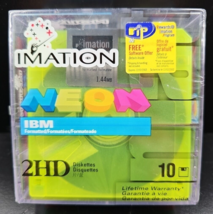 Imation Neon Diskettes IBM Formatted 2HD 1.44 MB 10 Pack Floppy Discs SE... - £13.91 GBP