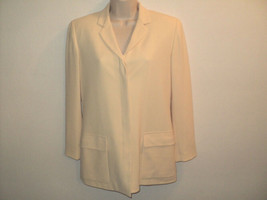 Worth Blazer Petite Size 8 Small Pale Golden Yellow Triacetate Poly Lined Jacket - £23.71 GBP