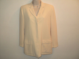 Worth Blazer Petite Size 8 Small Pale Golden Yellow Triacetate Poly Line... - £23.78 GBP