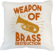Make Your Mark Design Brass Instrument White Pillow Cover for Musician &amp; Instrum - £19.77 GBP+