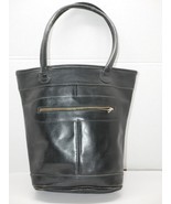 Vintage Lemon-aid Black Leather Handbag Tote Purse Made In Uruguay - £31.33 GBP