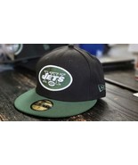 New Era 5950 Authentic NY Jets Brim Fitted Black/Green Cap Men Size - £17.12 GBP+