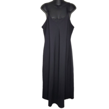 Vintage Vanity Fair Womens Sz 38 32&quot;/44 Black Long Slip Nightgown USA Nightie - £19.65 GBP