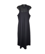 Vintage Vanity Fair Womens Sz 38 32&quot;/44 Black Long Slip Nightgown USA Ni... - £19.66 GBP