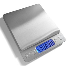 Food Scale Digital Weight 3000G/0.1G Oz Grams And Ounces, Stainless Steel - £27.08 GBP