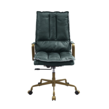 Tinzud Office Chair, Dark Green Top Grain Leather (93166) - $868.99