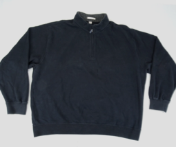 Peter Millar Sweater Mens 3XL Black Pullover Long Sleeve Crown Cotton 1/... - $33.20