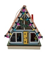 Mid Century Modern A-Frame House Lasercut Wood Christmas Ornament NEW Tags - $23.28