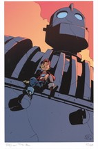 Stephen Frank SIGNED Iron Giant Movie Comic Art Print ~ Hogarth / LE #25/100 - £38.17 GBP