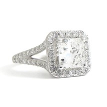 Authenticity Guarantee 
GIA Radiant Diamond Square Halo Engagement Ring ... - £15,277.15 GBP