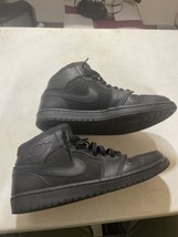 Nike Mens Air Jordan 1 Mid 554724-011 Black Basketball Shoes Sneakers Size 11.5 - £69.47 GBP