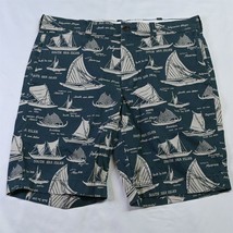 J.CREW 32 x 9&quot; Blue Stanton 82137 All Over Sailboat Prin Chino Shorts - £18.66 GBP