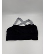 Lululemon Energy Bra Pigment Black And Gray Size 8 Medium Criss Cross Back - $21.30