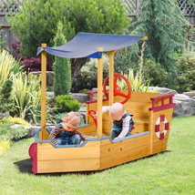 63&quot; Wooden Kids Sandbox with Covered Protection under Canopy - $4,941.48 MXN