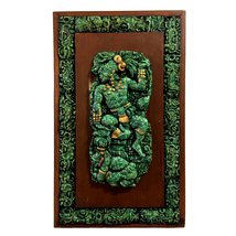 VTG Zarebski Aztec Mayan Style Colored Stone Resin Wood Relief Plaque Wa... - $134.95