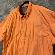 Cabelas Guidewear Shirt Mens 3XL Orange UPF 50 Nylon Outdoors Venting Sa... - £12.97 GBP