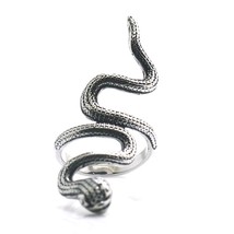 Unisex 316L Stainless Steel Punk Gothic Snake Ring - £9.32 GBP