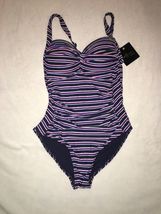 Nip Tuck Striped One Piece Swimsuit Swimwear Padded Multi Fit Cup SZ US ... - $77.22
