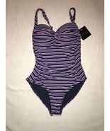 Nip Tuck Striped One Piece Swimsuit Swimwear Padded Multi Fit Cup SZ US ... - $1,413.95 MXN
