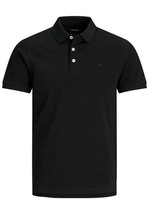 Jack & Jones Men Polo Black Designer Shirt Logo 2025 Collection - $31.05