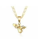 18k Layered real Gold Filled Gucci chain With Angel heart Charm 24&quot; - $279.54 MXN