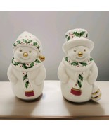 Lenox Holiday Snowman Salt &amp; Pepper Shakers 1998 Christmas Vtg - $549.97 MXN