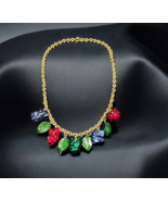 Miriam Haskell Poured Glass Grape Necklace Multi-Color 1930s Unsigned AS IS - €511,57 EUR