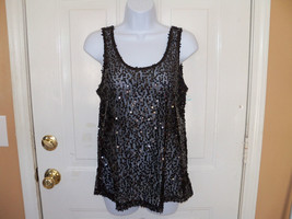 Heart Loves Hips Embellished Black Tank Top w/ Sequins Size M Women&#39;s  NEW - £13.20 GBP