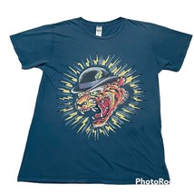 Ed Hardy by Christian Audigier Tiger Head Bowler Large Blue T-Shirt - £22.91 GBP