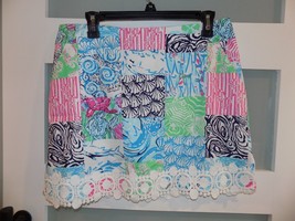 Lilly Pulitzer Marigold Skort Oysterville Patchwork Skirt Size 8 Women&#39;s... - $38.64