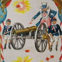 Uncle Sam Fires Cannon Fireworks Children 4th Of July Postcard Series 258 Unused - £25.03 GBP