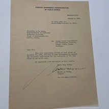 Federal Emergency Administration Of Public Works letter 1935 Walter Koons - $33.03