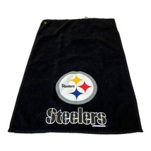 Pittsburgh Steelers McArthur Golf Towel 16”x23.5” NFL Black Logo Sporting Goods - £18.47 GBP