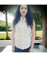 New Womens White Shirt button up sleevless Eddie Bauer Shaped Fit Orig$5... - $331.33 MXN