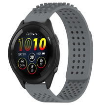 For Garmin Forerunner 265 22mm Holes Breathable 3D Dots Silicone Watch Band(Grey - £3.15 GBP