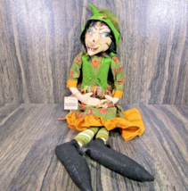 VTG Joe Spencer Gathered Traditions Halloween Handcrafted Doll Witch Gwinette - £117.75 GBP